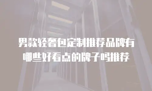 男款轻奢包定制推荐品牌有哪些好看点的牌子吗推荐