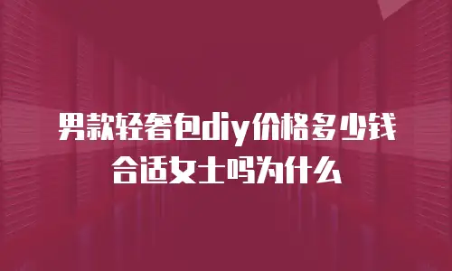 男款轻奢包diy价格多少钱合适女士吗为什么