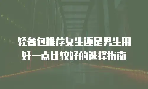 轻奢包推荐女生还是男生用好一点比较好的选择指南