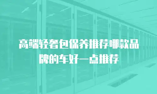高端轻奢包保养推荐哪款品牌的车好一点推荐
