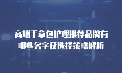 高端手拿包护理推荐品牌有哪些名字及选择策略解析