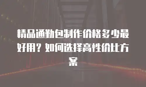 精品通勤包制作价格多少最好用？如何选择高性价比方案