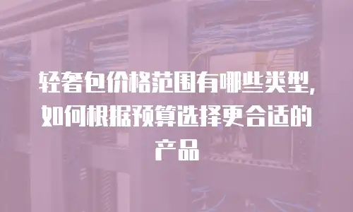 轻奢包价格范围有哪些类型，如何根据预算选择更合适的产品