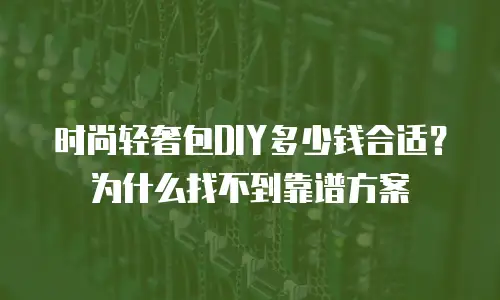 时尚轻奢包DIY多少钱合适？为什么找不到靠谱方案