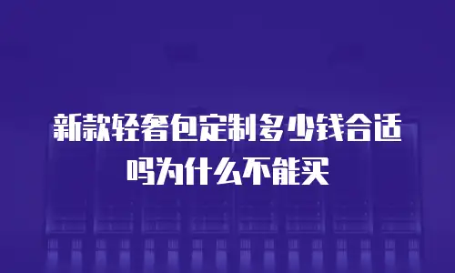 新款轻奢包定制多少钱合适吗为什么不能买