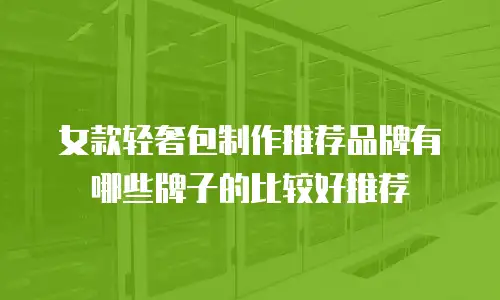 女款轻奢包制作推荐品牌有哪些牌子的比较好推荐