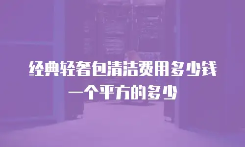 经典轻奢包清洁费用多少钱一个平方的多少