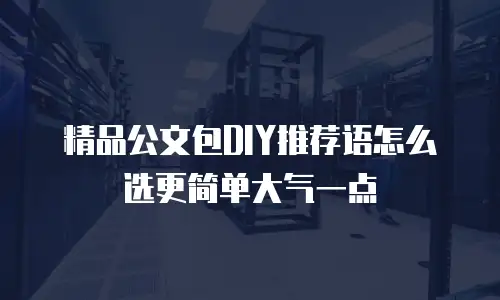 精品公文包DIY推荐语怎么选更简单大气一点