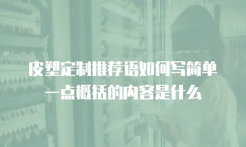 皮塑定制推荐语如何写简单一点概括的内容是什么