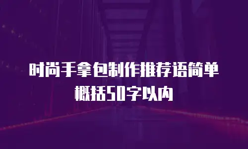 时尚手拿包制作推荐语简单概括50字以内