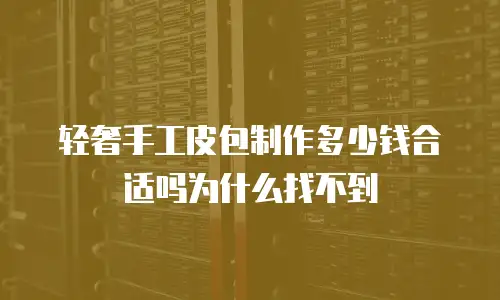 轻奢手工皮包制作多少钱合适吗为什么找不到