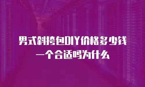 男式斜挎包DIY价格多少钱一个合适吗为什么
