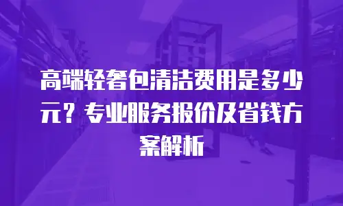 高端轻奢包清洁费用是多少元？专业服务报价及省钱方案解析