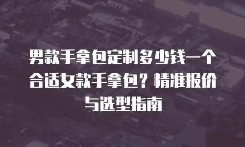 男款手拿包定制多少钱一个合适女款手拿包？精准报价与选型指南