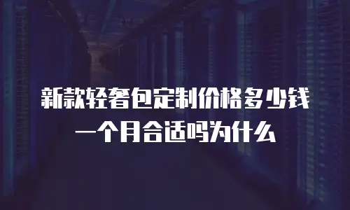 新款轻奢包定制价格多少钱一个月合适吗为什么