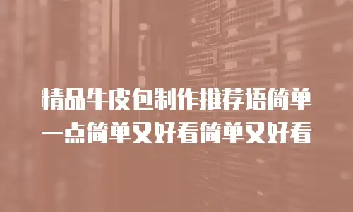 精品牛皮包制作推荐语简单一点简单又好看简单又好看
