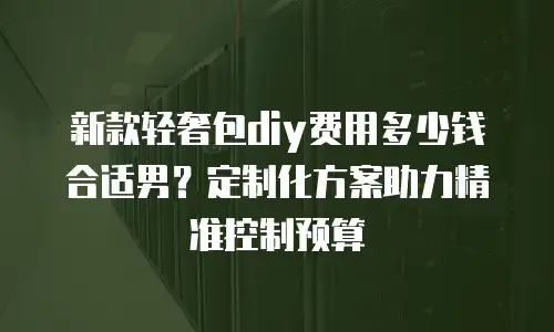 新款轻奢包diy费用多少钱合适男？定制化方案助力精准控制预算
