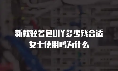 新款轻奢包DIY多少钱合适女士使用吗为什么