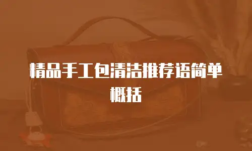 精品手工包清洁推荐语简单概括