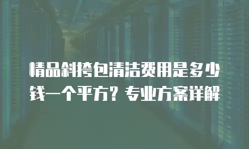 精品斜挎包清洁费用是多少钱一个平方？专业方案详解
