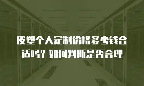 皮塑个人定制价格多少钱合适吗？如何判断是否合理