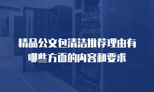 精品公文包清洁推荐理由有哪些方面的内容和要求