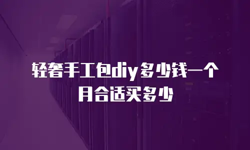 轻奢手工包diy多少钱一个月合适买多少
