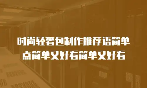 时尚轻奢包制作推荐语简单点简单又好看简单又好看