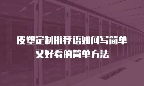 皮塑定制推荐语如何写简单又好看的简单方法