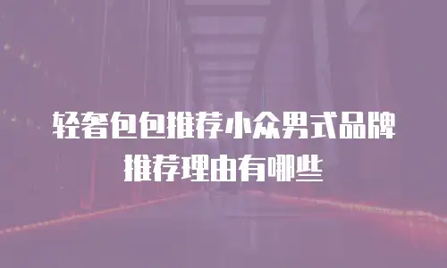 轻奢包包推荐小众男式品牌推荐理由有哪些