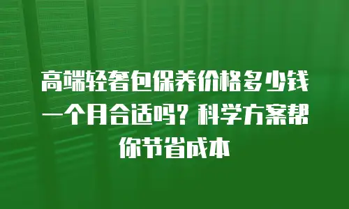 高端轻奢包保养价格多少钱一个月合适吗？科学方案帮你节省成本