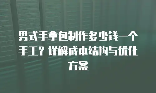 男式手拿包制作多少钱一个手工？详解成本结构与优化方案