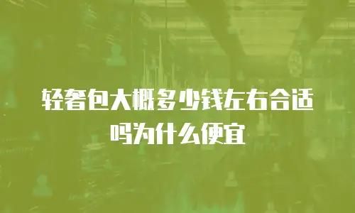轻奢包大概多少钱左右合适吗为什么便宜