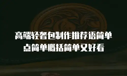 高端轻奢包制作推荐语简单点简单概括简单又好看