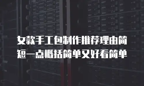 女款手工包制作推荐理由简短一点概括简单又好看简单  