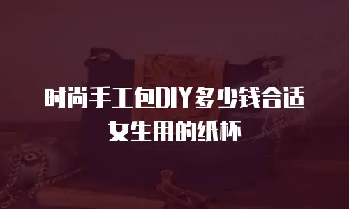 时尚手工包DIY多少钱合适女生用的纸杯