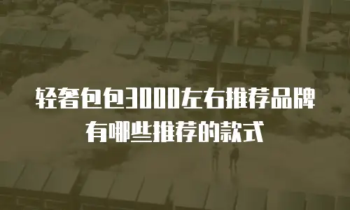 轻奢包包3000左右推荐品牌有哪些推荐的款式