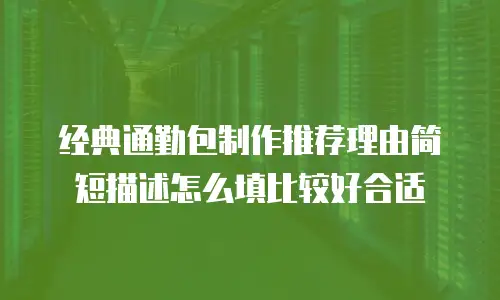 经典通勤包制作推荐理由简短描述怎么填比较好合适
