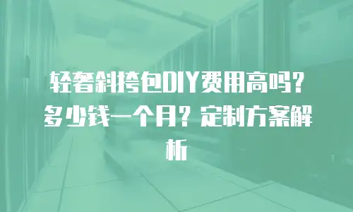 轻奢斜挎包DIY费用高吗？多少钱一个月？定制方案解析