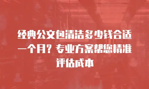经典公文包清洁多少钱合适一个月？专业方案帮您精准评估成本