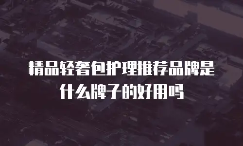 精品轻奢包护理推荐品牌是什么牌子的好用吗