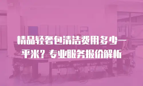精品轻奢包清洁费用多少一平米？专业服务报价解析