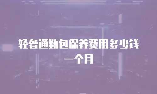轻奢通勤包保养费用多少钱一个月