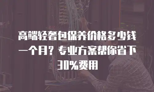 高端轻奢包保养价格多少钱一个月？专业方案帮你省下30%费用