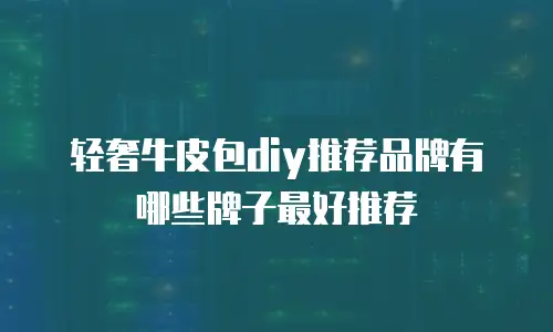 轻奢牛皮包diy推荐品牌有哪些牌子最好推荐