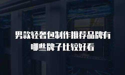 男款轻奢包制作推荐品牌有哪些牌子比较好看