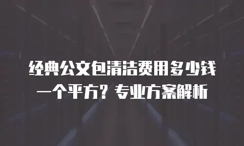 经典公文包清洁费用多少钱一个平方？专业方案解析