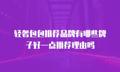 轻奢包包推荐品牌有哪些牌子好一点推荐理由吗