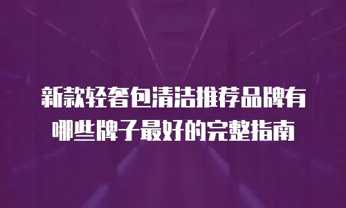 新款轻奢包清洁推荐品牌有哪些牌子最好的完整指南