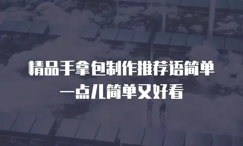 精品手拿包制作推荐语简单一点儿简单又好看